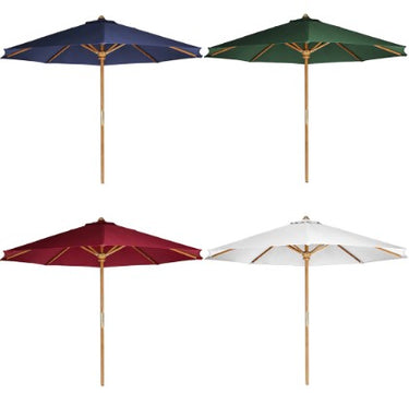 All Things Cedar 10-ft Teak Market Umbrella with Canopy